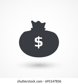 Bag with Money vector icon. Dollar currency sign. Banking or investments symbol