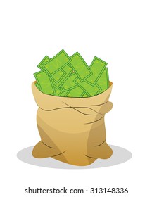 Bag of money, vector illustration
