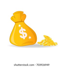 bag with money, vector illustration