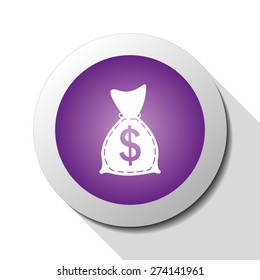 Bag of money, web icon. Vector design
