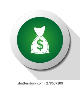 Bag of money, web icon. Vector design
