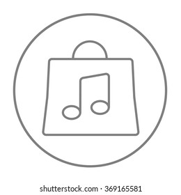 Bolsa con el icono de la línea de nota musical.