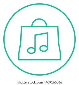 Bolsa con el icono de la línea de nota musical.