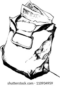 bag with newspapers