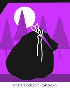 Santaâ??s bag at night	