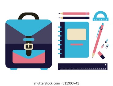 bag and notebook and  chancellery