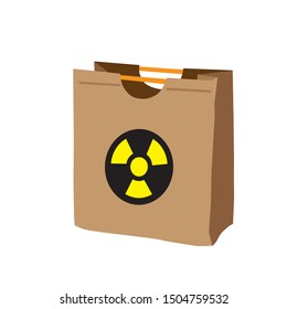 bag and nuclear, white background color illustration
