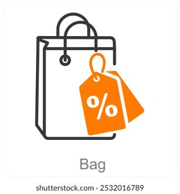 Bag and offer icon concept