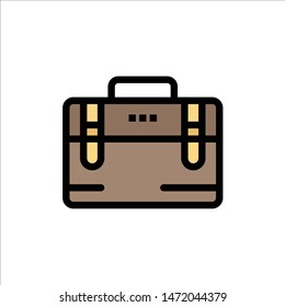 Bag, Office Bag, Working, Motivation  Flat Color Icon. Vector icon banner Template