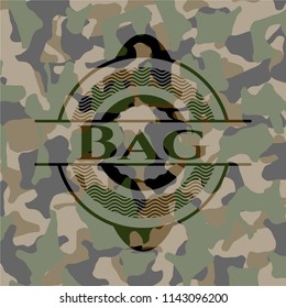 Bag  on camouflaged pattern