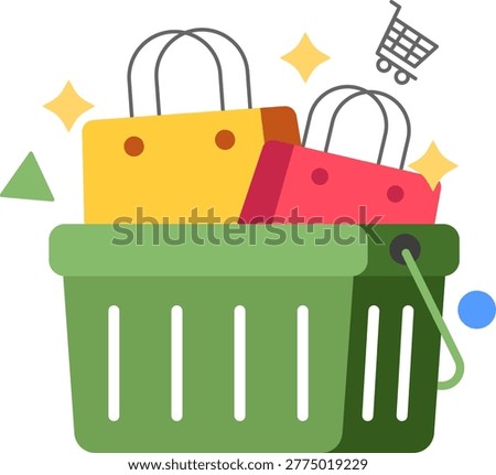 bag on cart illustration for application design and ecommerce website design needs