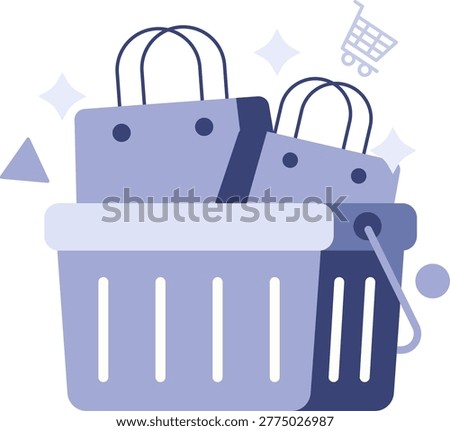 bag on cart illustration for application design and ecommerce website design needs