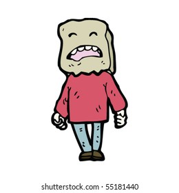 Tasche auf Kopfkarikatur
