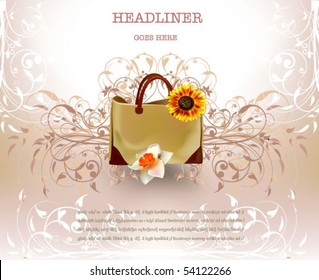 bag on the vintage background