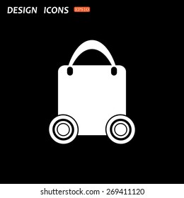 bag on wheels. icon. vector design