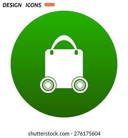 bag on wheels. icon. vector design