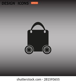bag on wheels. icon. vector design