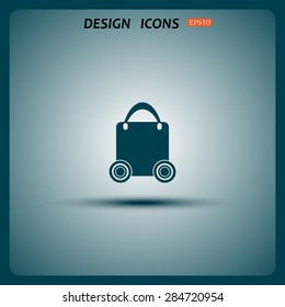 bag on wheels. icon. vector design