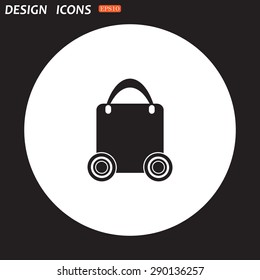 bag on wheels. icon. vector design