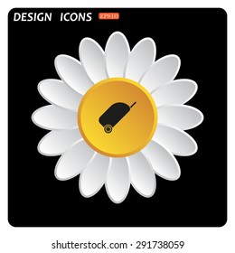 bag on wheels. icon. vector design