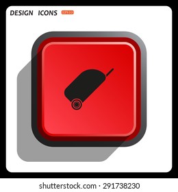 bag on wheels. icon. vector design