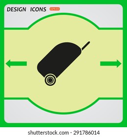 bag on wheels. icon. vector design