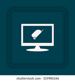 bag on wheels. icon. vector design