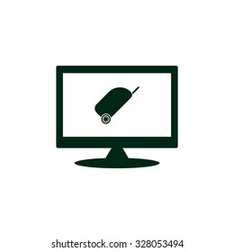 bag on wheels. icon. vector design