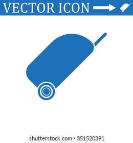 bag on wheels. icon, vector illustration. Flat design style