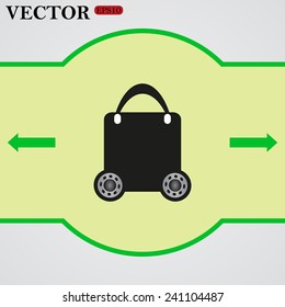 bag on wheels ,  vector, EPS 10