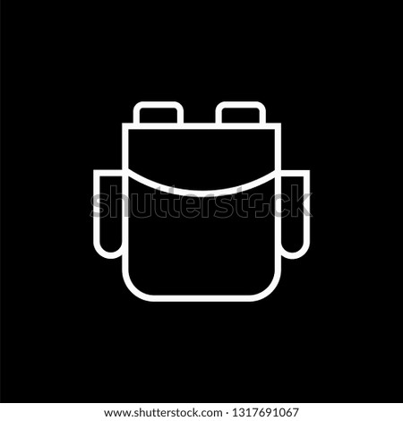 Bag out line Icon black background