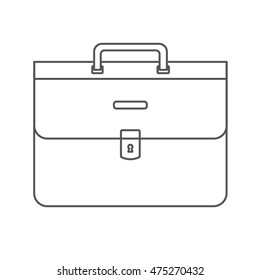 Bag outline. Office bag icon. Flat vector stock illustration.