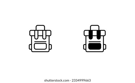 Diseño de icono de paquete de bolsa con ilustración de fondo blanco