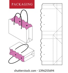 Bag packaging template for wearing.Vector Illustration of packaging.Isolated White Retail Mock up.