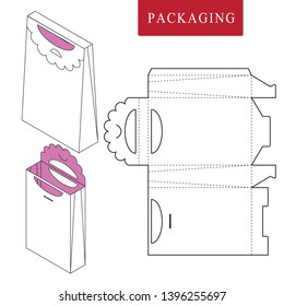 Bag packaging template for wearing.Vector Illustration of packaging.Isolated White Retail Mock up.