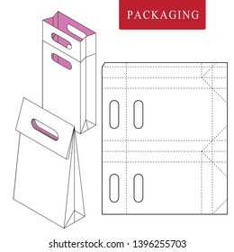 Bag packaging template for wearing.Vector Illustration of packaging.Isolated White Retail Mock up.