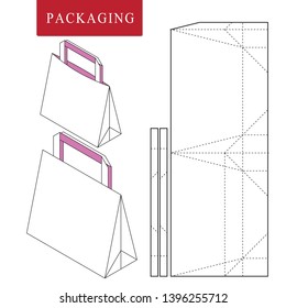 Bag packaging template for wearing.Vector Illustration of packaging.Isolated White Retail Mock up.