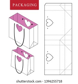 Bag packaging template for wearing.Vector Illustration of packaging.Isolated White Retail Mock up.