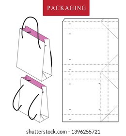 Bag packaging template for wearing.Vector Illustration of packaging.Isolated White Retail Mock up.