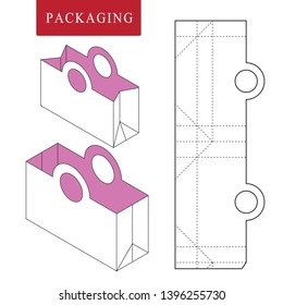 Bag packaging template for wearing.Vector Illustration of packaging.Isolated White Retail Mock up.