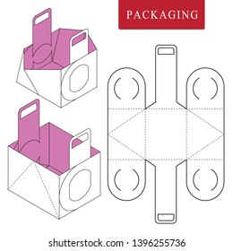 Bag packaging template for wearing.Vector Illustration of packaging.Isolated White Retail Mock up.