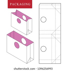 Bag packaging template for wearing.Vector Illustration of packaging.Isolated White Retail Mock up.