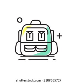 Bag Packer Camping Illustration with a line art design style by Nabil Choiri