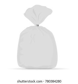 bag packing, container layout on white background