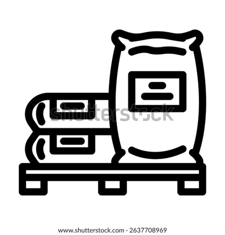 bag pallet cement line icon vector. bag pallet cement sign. isolated contour symbol black illustration
