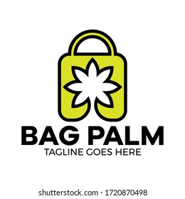 bag palm travel logo vector illustration