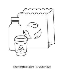 bag paper and bottles ecologicals