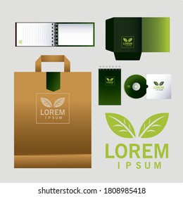 bag paper for brand identity in companies vector illustration design