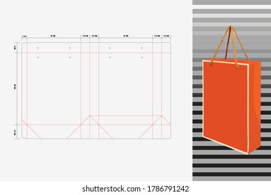 Bag Paper Line Diecut Vector