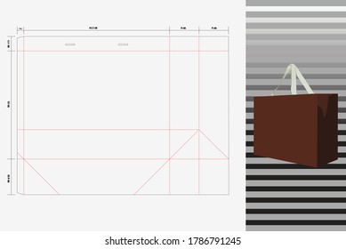 vector de salida de línea de papel de bolsa